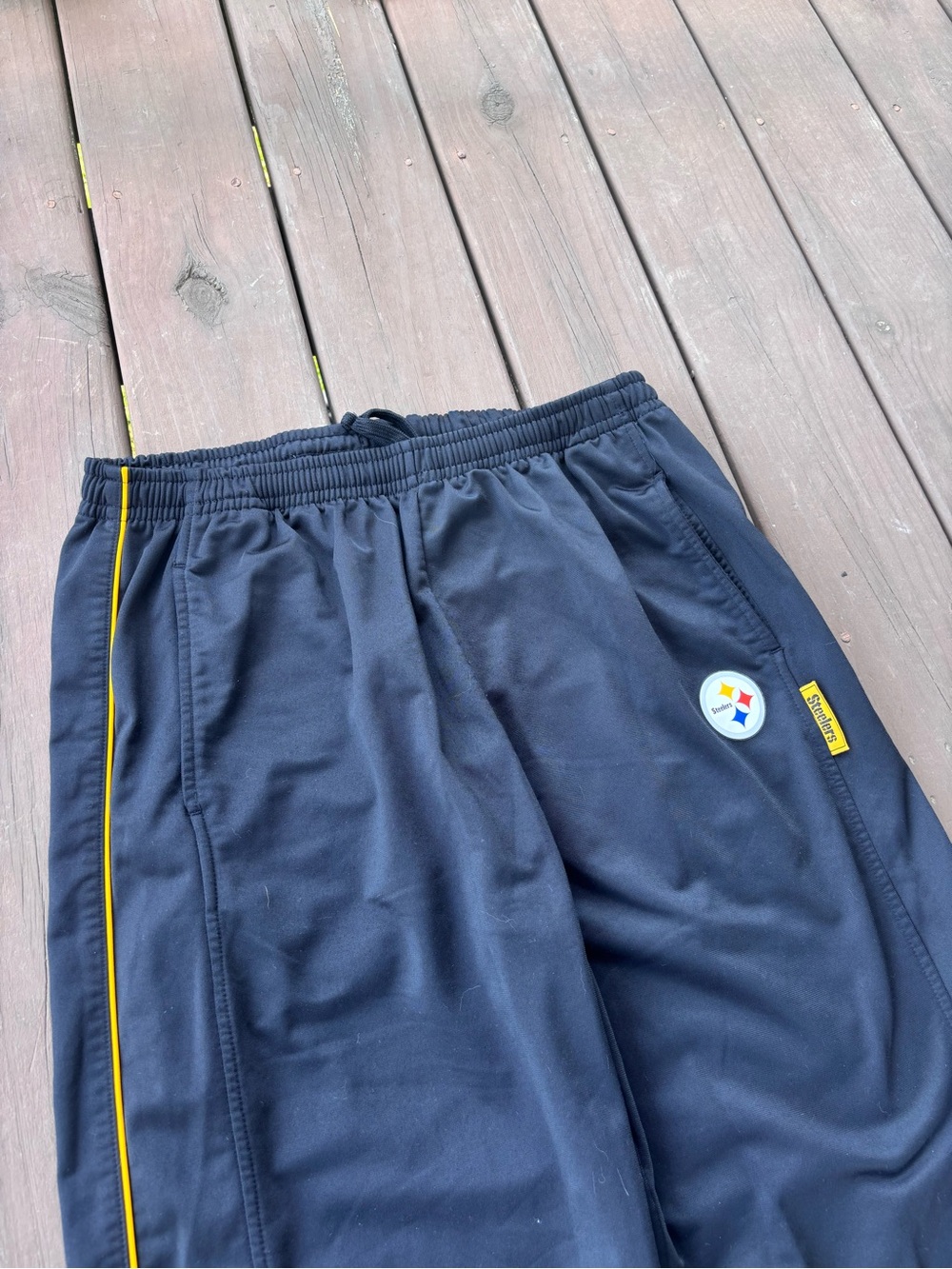 Pittsburgh Steelers NFL Track Pants Black Gold Piping Large Gameday